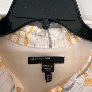Maggy London Striped Dress in Yellow and Gray
